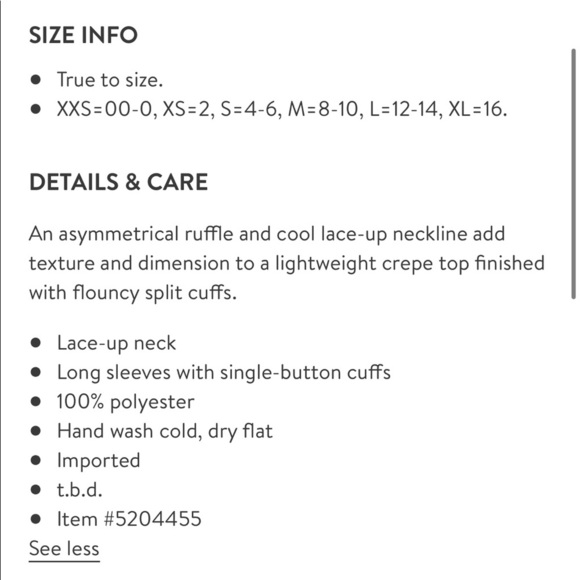 TROUVE White Lace Up Chiffon Long sleeve Blouse - Picture 5 of 12